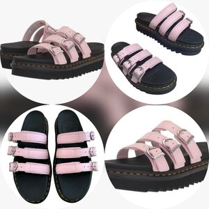 Dr Martens Docs Blaire Pink Chunky Slides Sandals Women's 6